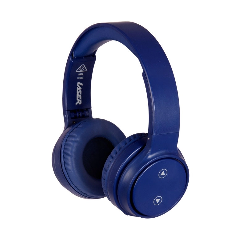 Laser Foldable Bluetooth Headphones - Blue - 40MM Driver with Mic