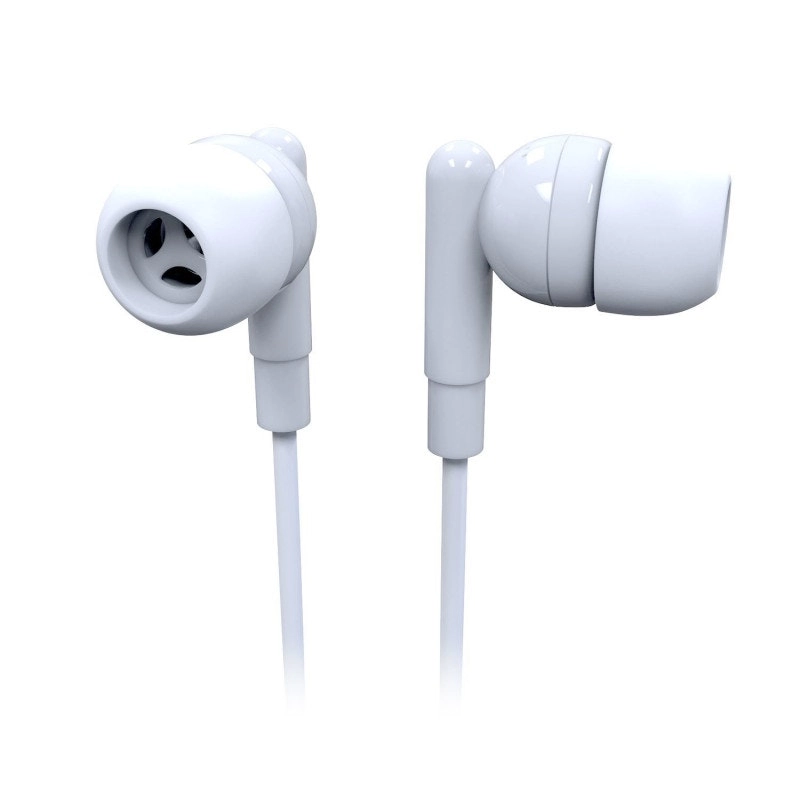 Laser Earbud Headphone with Mic in White