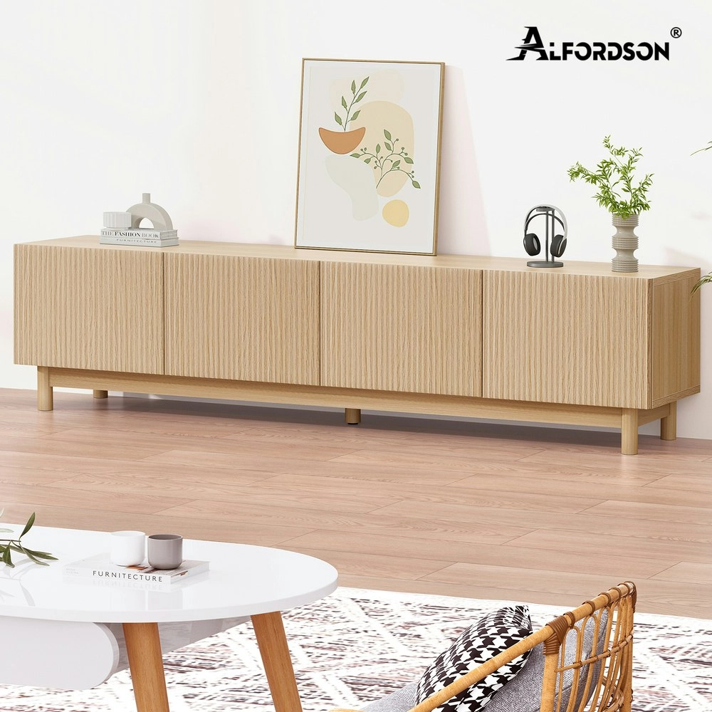 Alfordson Entertainment Unit 180cm TV Cabinet Stand Oak