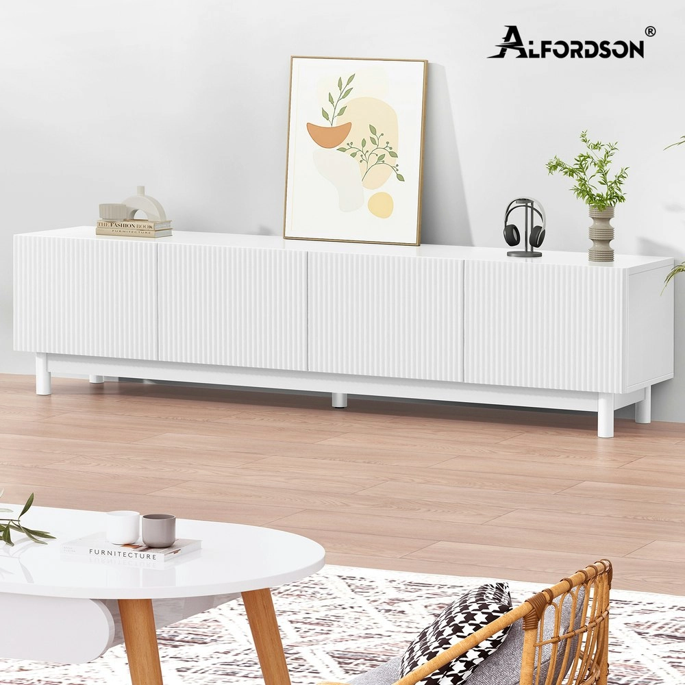 Alfordson Entertainment Unit 180cm TV Cabinet Stand White