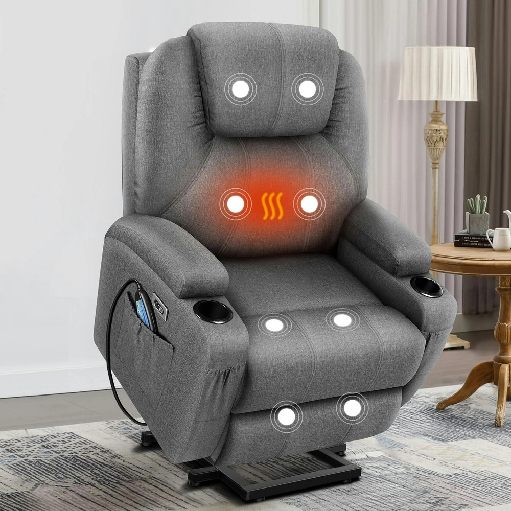 Alfordson Electric Recliner Chair Lift Assit Heated Massage Lounge Sofa Fabric