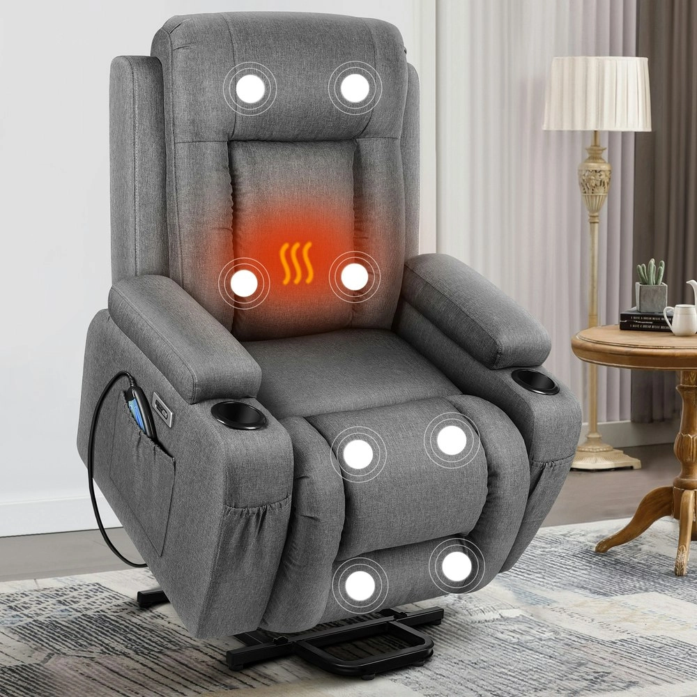 Alfordson Recliner Chair Power Lift Heated Massage Armchair Lounge Sofa Fabric