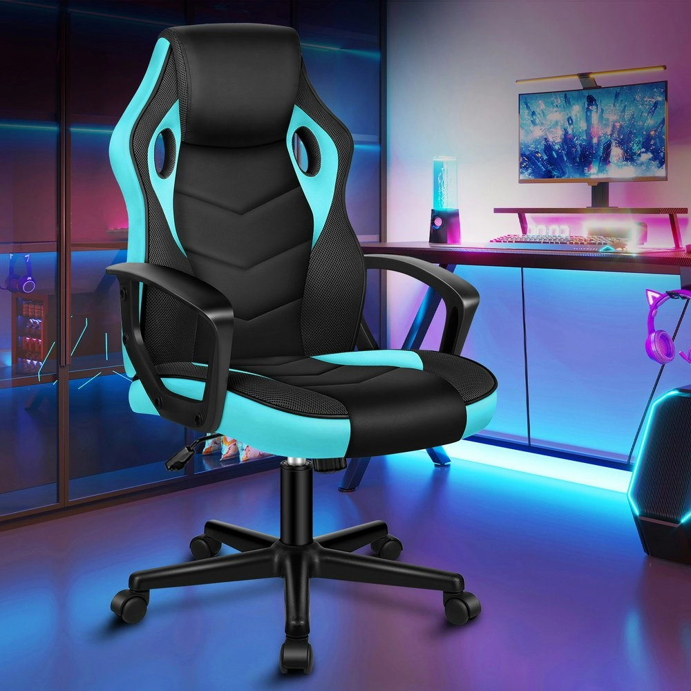 Alfordson Gaming Chair Office Executive Cyan