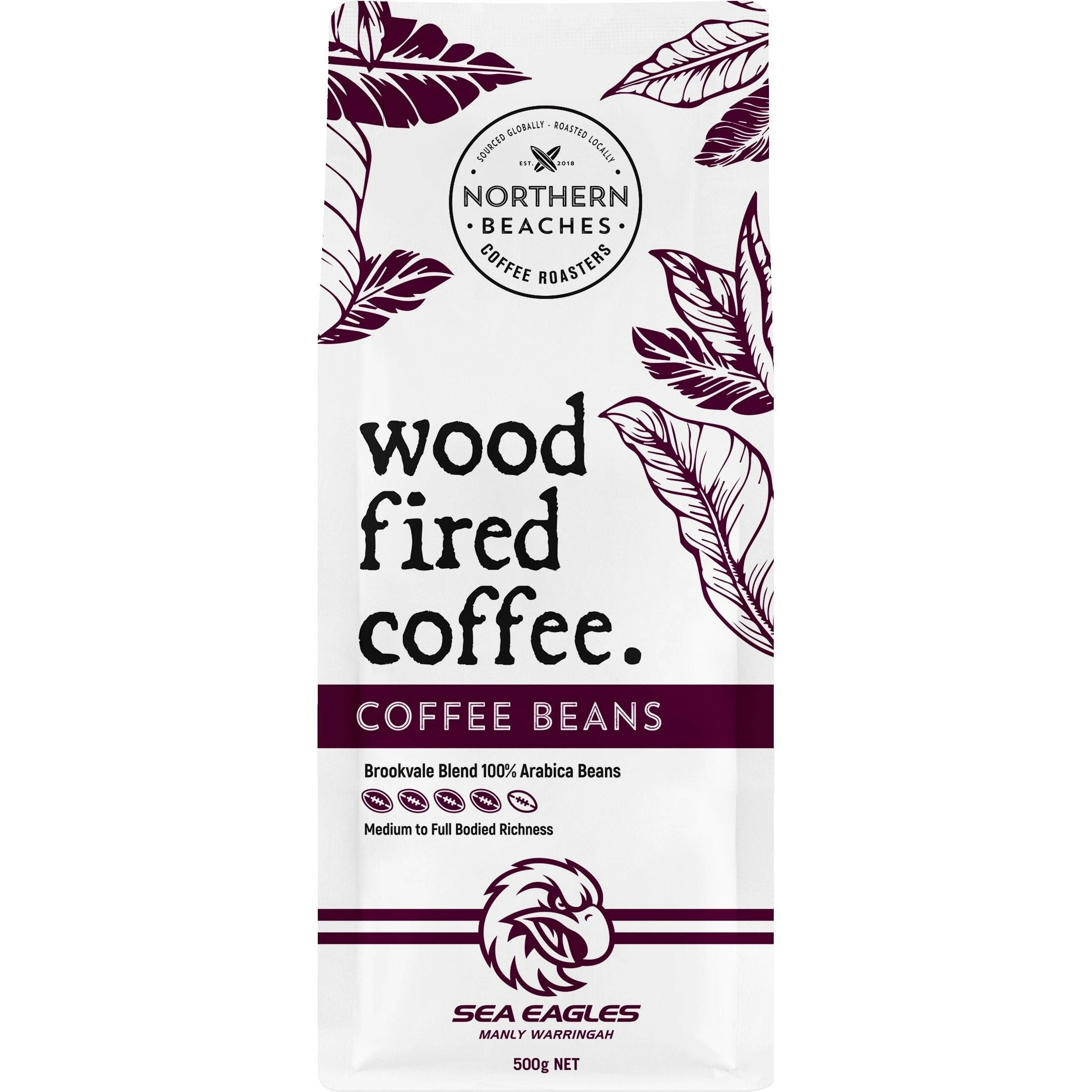 Wood Fired Coffee Beans Brookvale Blend Manly Sea Eagles - 500g