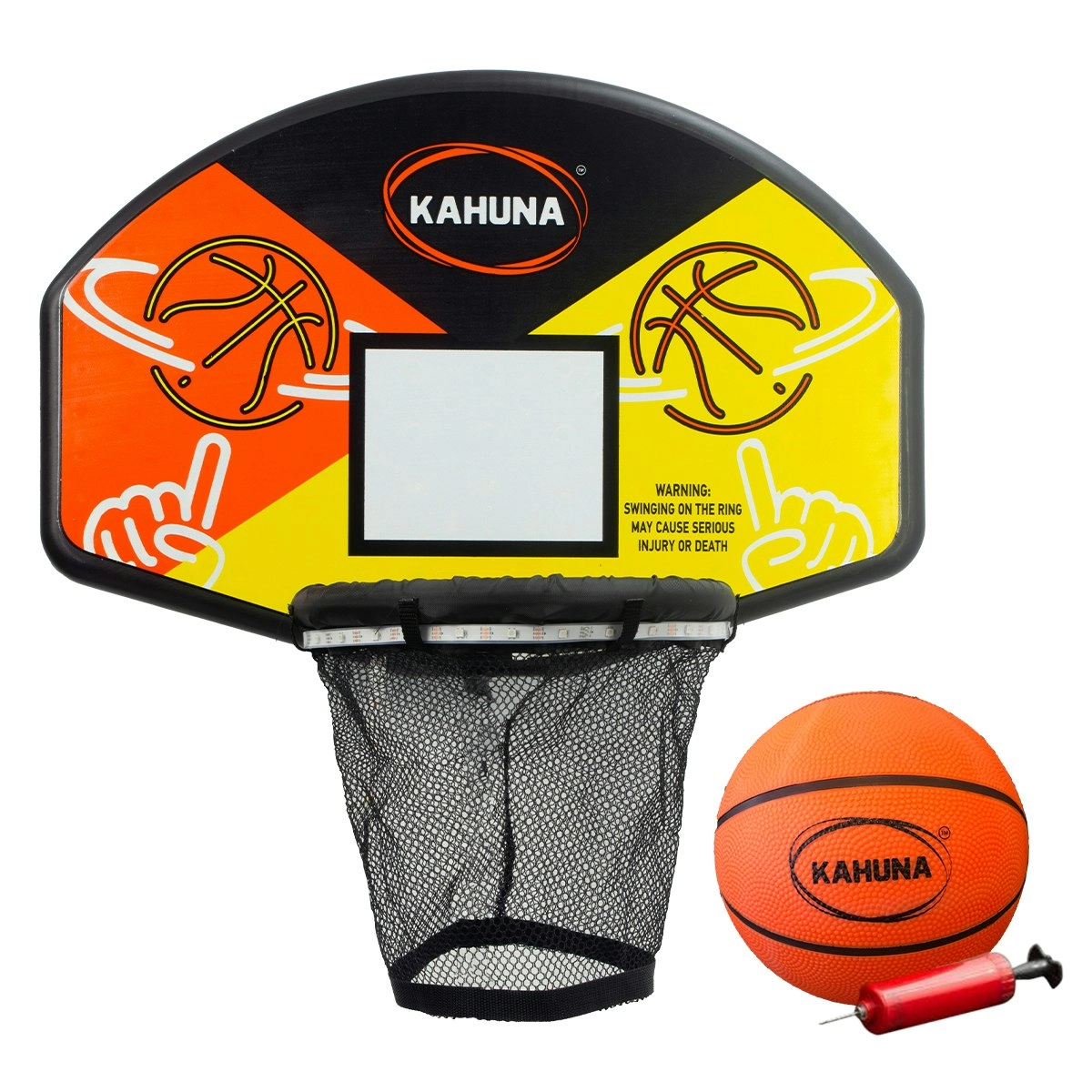 Kahuna Trampoline LED Basketball Hoop Set with Light-Up Ball