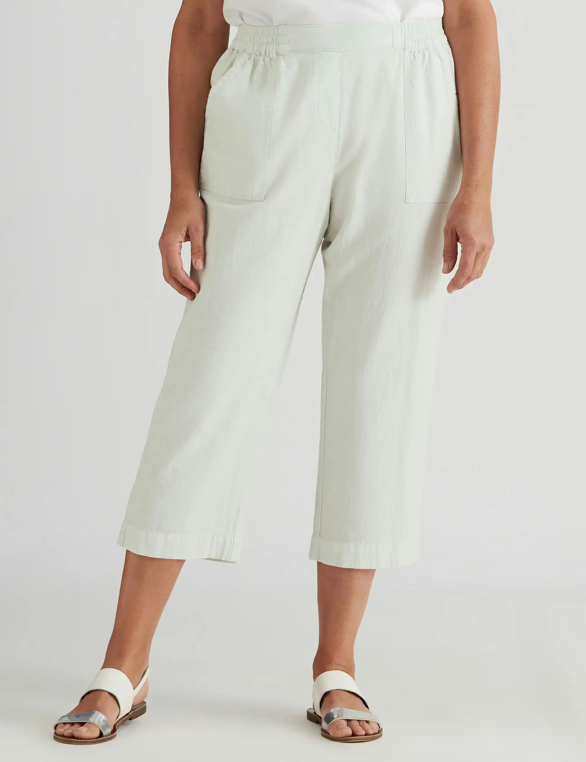 Millers Crop Cotton Washer Pants (Sky Gray)