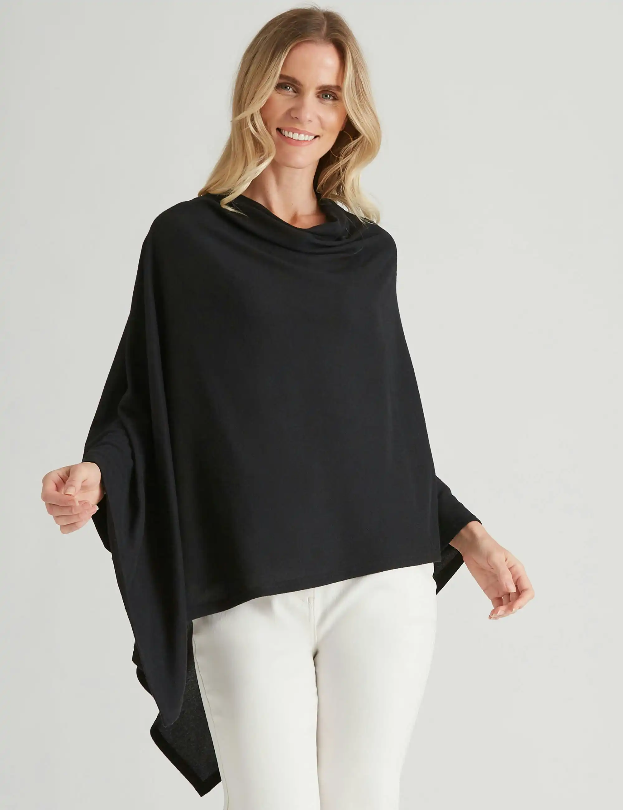 Millers Brushed Poncho (Black)