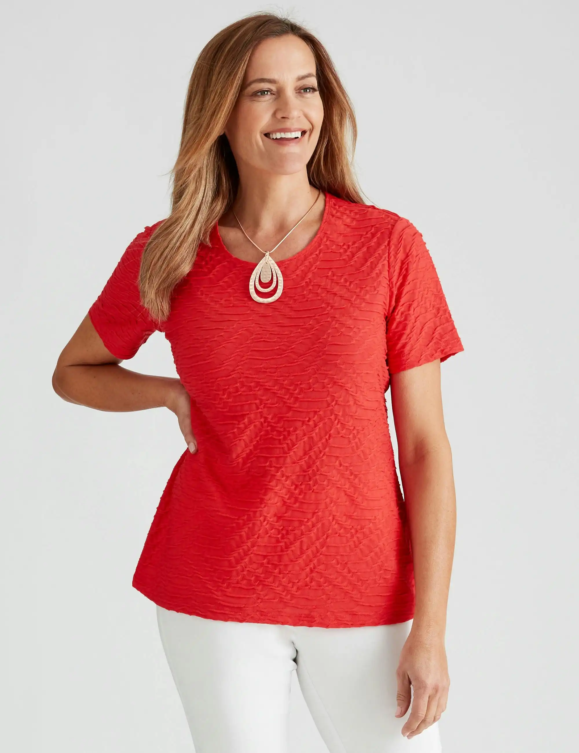 Millers Short Sleeve Tured Scoop Neck Top