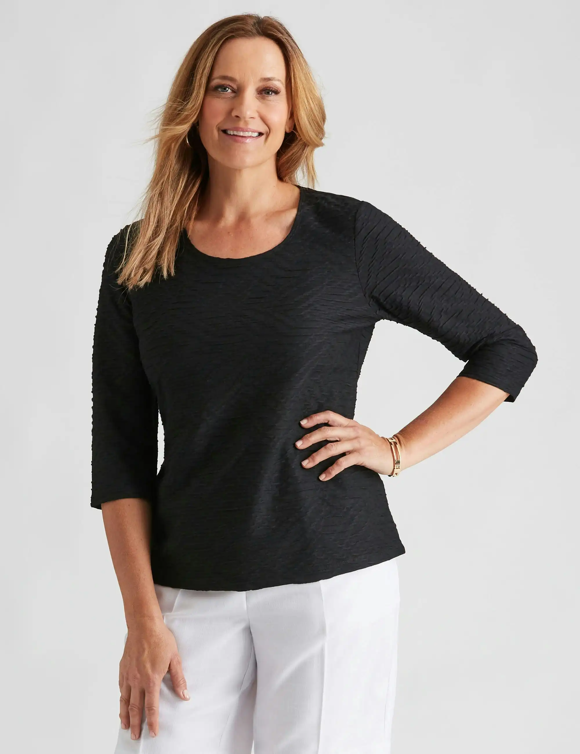 Millers 3/4 Sleeve Tured Top