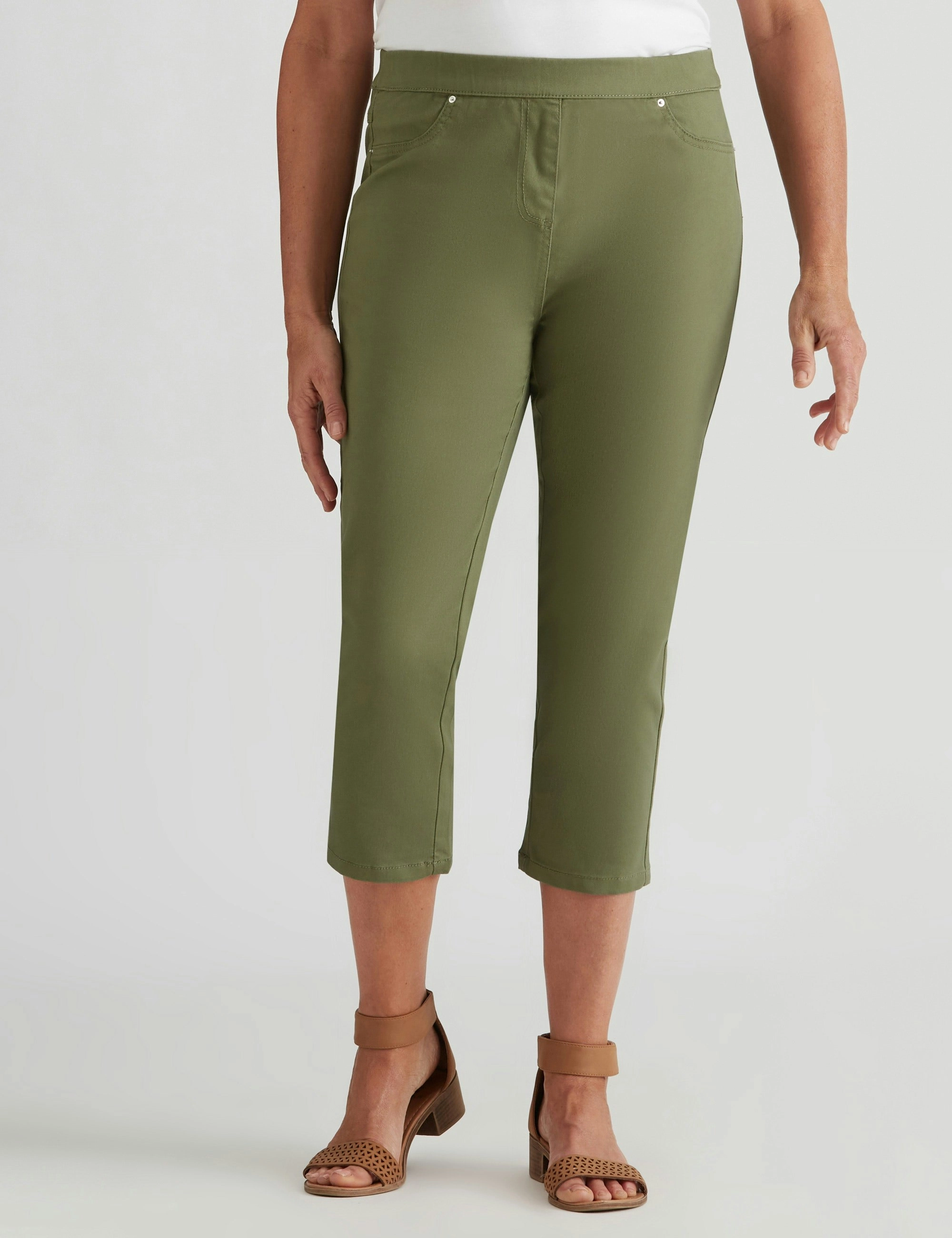 Millers Volume Coloured Crop Jeggings (Soft Khaki)