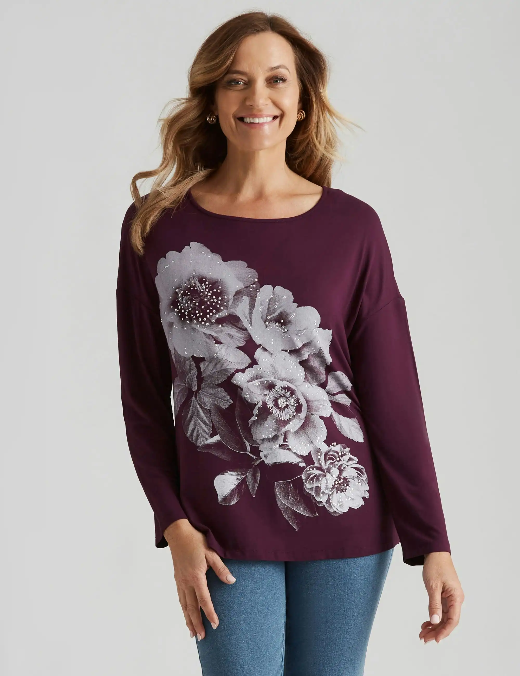 Millers Miller Long Sleeve Graphic Print Top