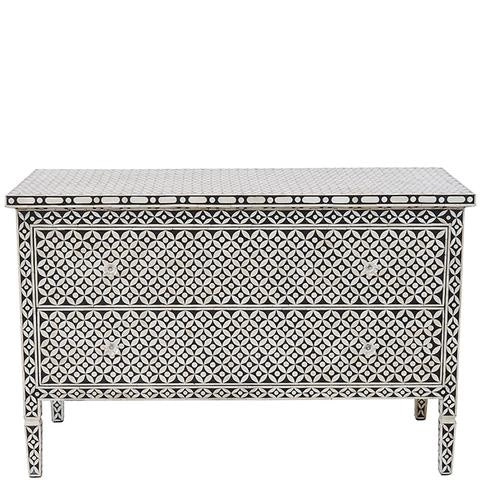 Zohi Interiors Bone Inlay 2 Drawer Chest in Celtic Black