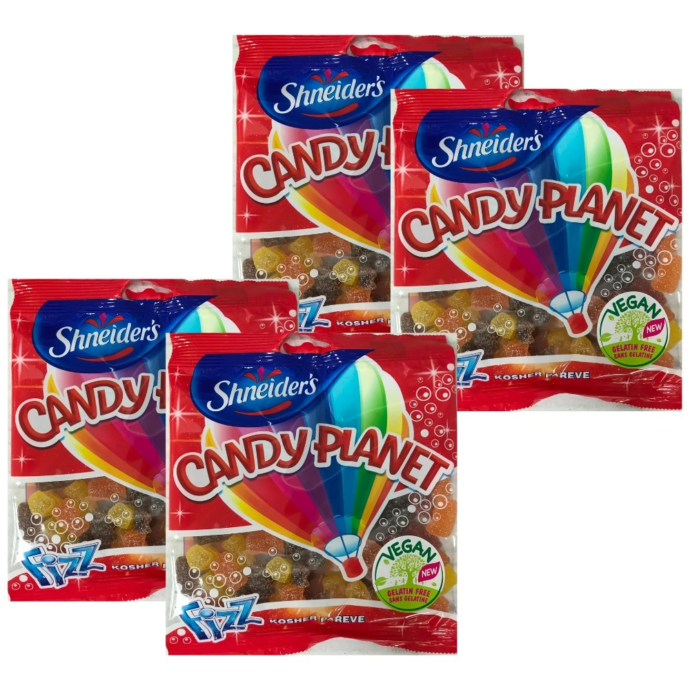 Shneiders Candy Planet Fizz Vegan Gummy Bears 150g x 4