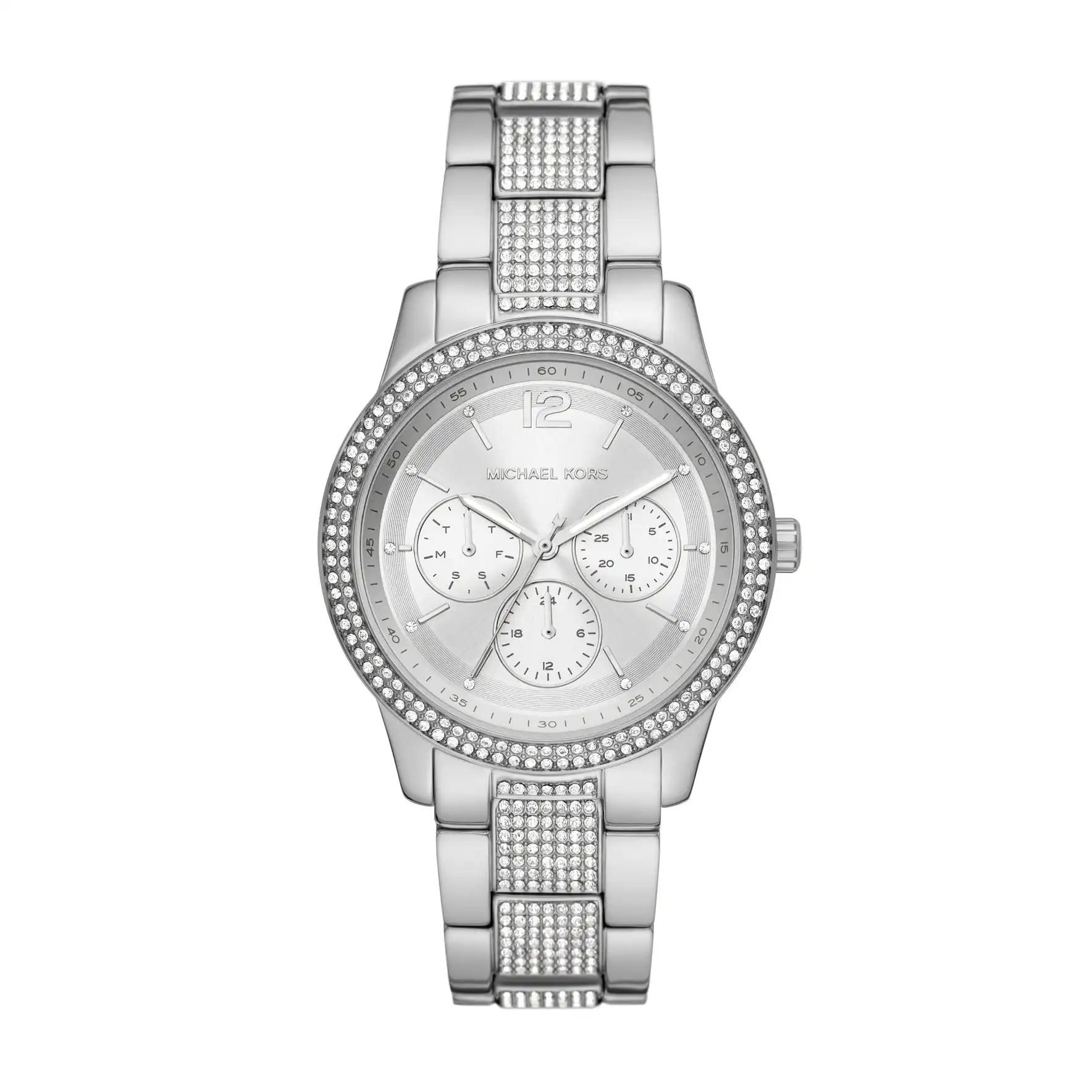 Michael Kors Womens Mini Lauryn Crystal Bracelet Strap Watch SilverWhite  MK3900 at John Lewis  Partners