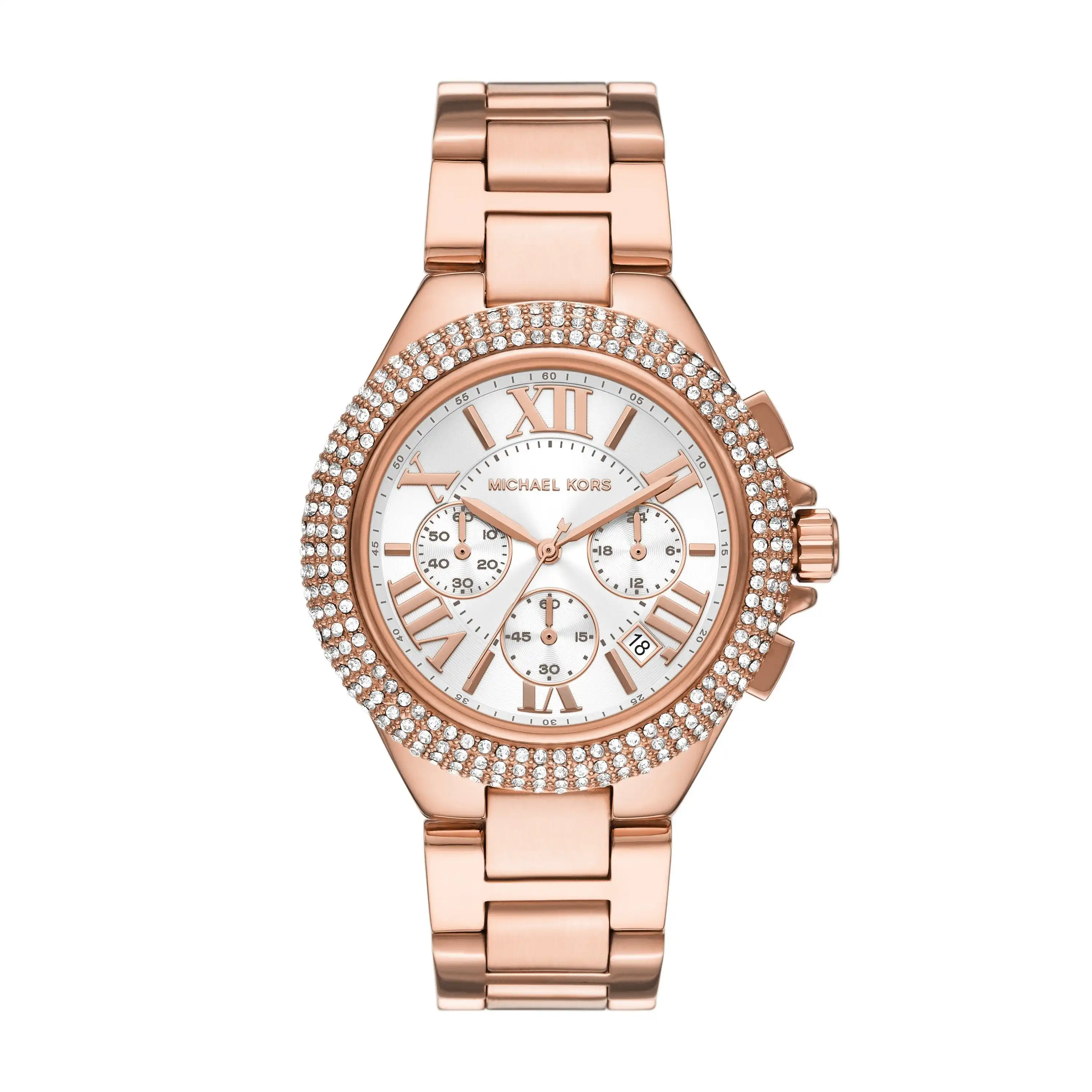 Michael Kors Women's Camille Three-Hand Rose Gold-Tone Stainless