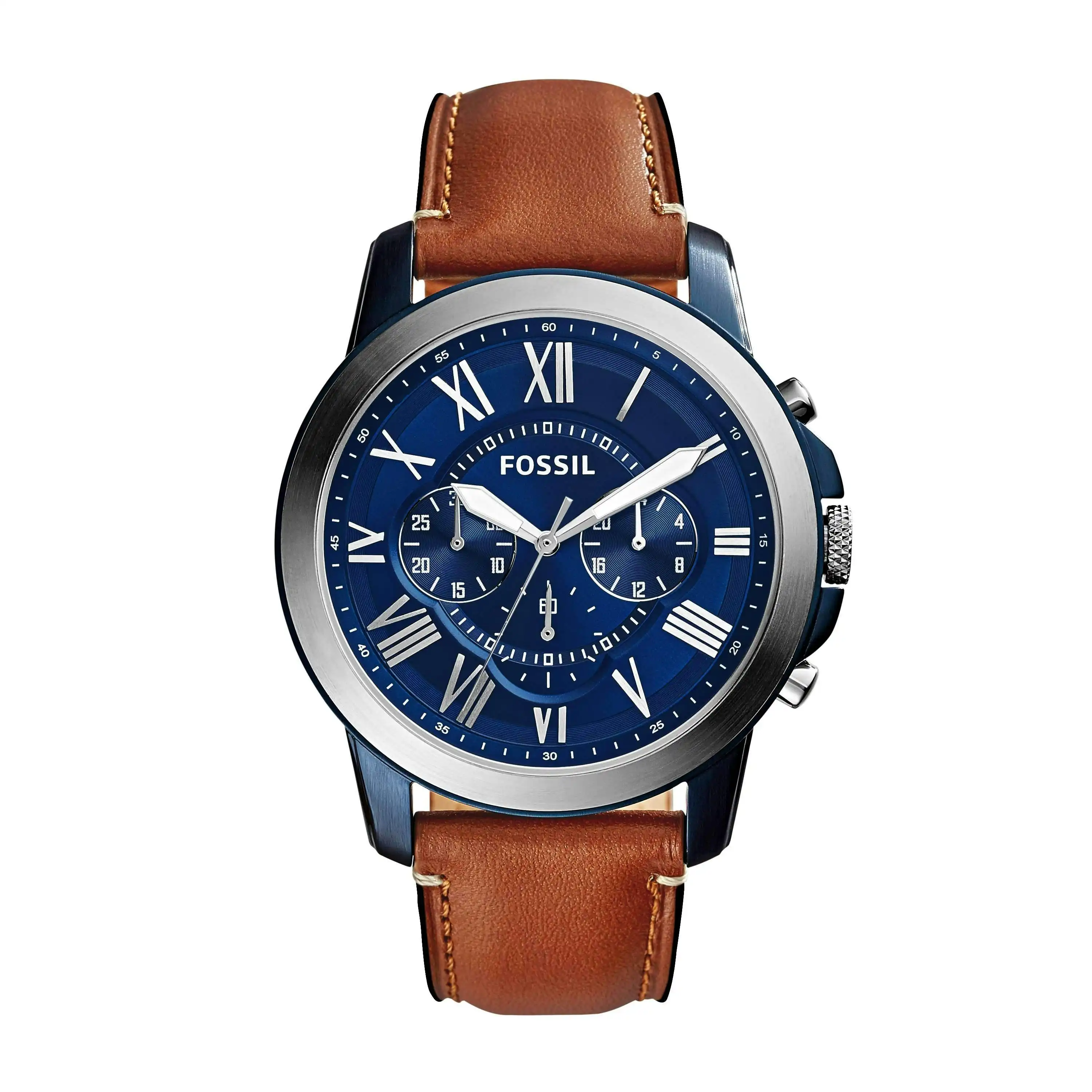 Fossil Grant Chronograph Brown Leather Watch