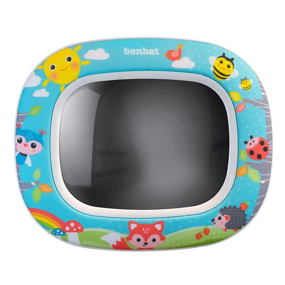 Benbat Baby Night & Day 30cm Car Head Rest Mirror w/Lights/Lullabies/Remote Blue