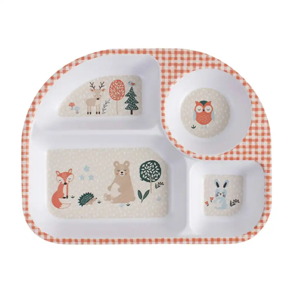 Ladelle 27x21cm Kids Melamine Woodland Divided Tray w/4 Compartments Food/Dining