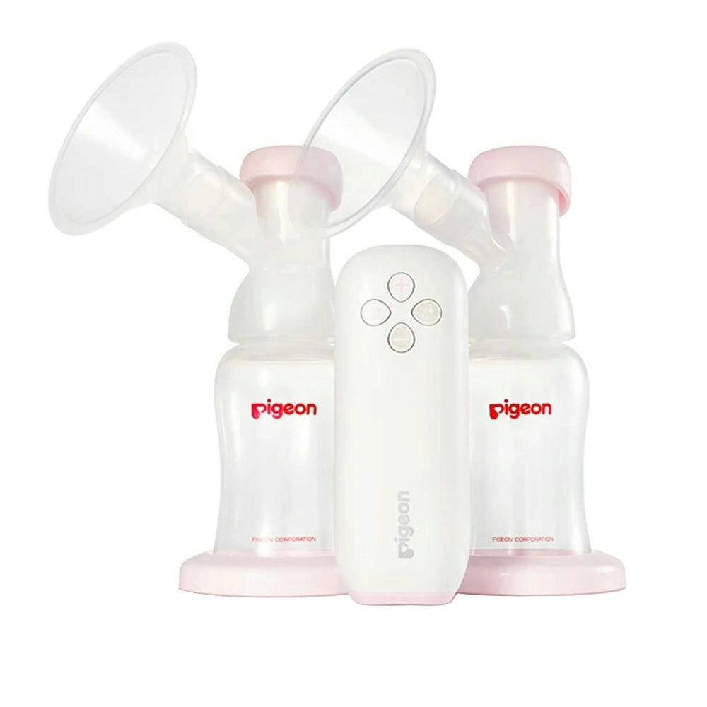 PIGEON Go Mini Portable Electric Double Breast Pump Breastfeeding Suction White