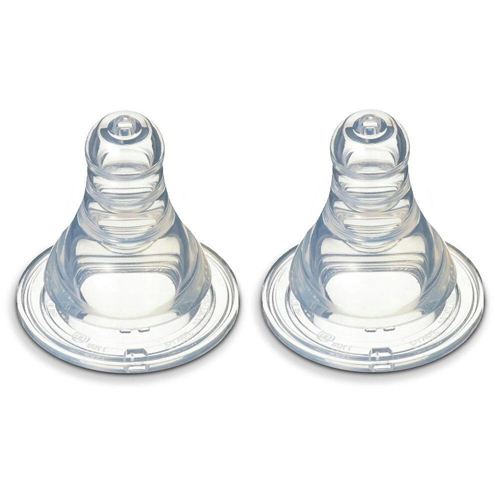 2PK PIGEON Peristaltic Slim Neck Soft Silicone Teat L 9m+ f/ Baby/Infant Bottle