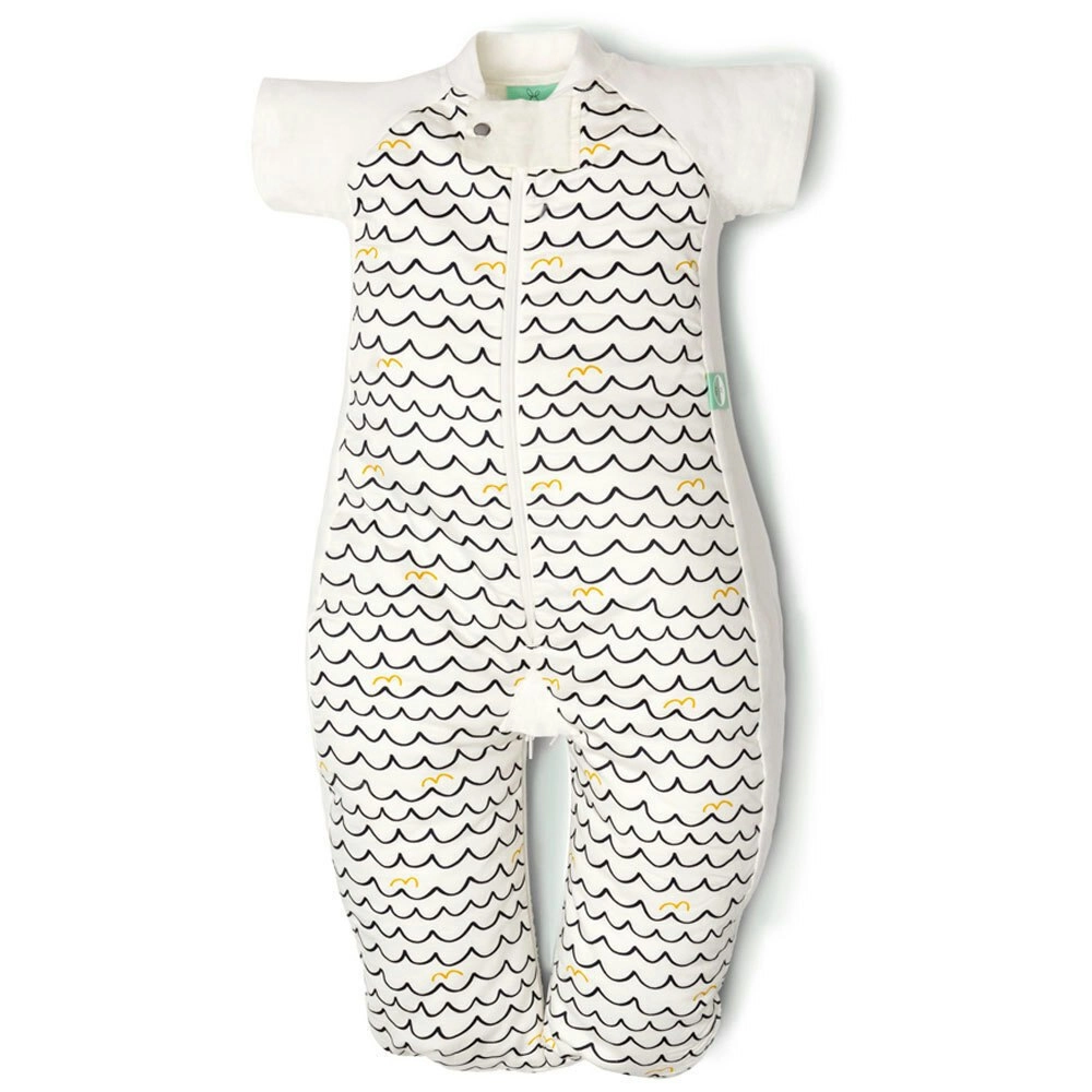 Ergo Pouch Organic/Cotton Baby/Infant Sleep Suit Bag 2-12m 1.0 TOG Waves White