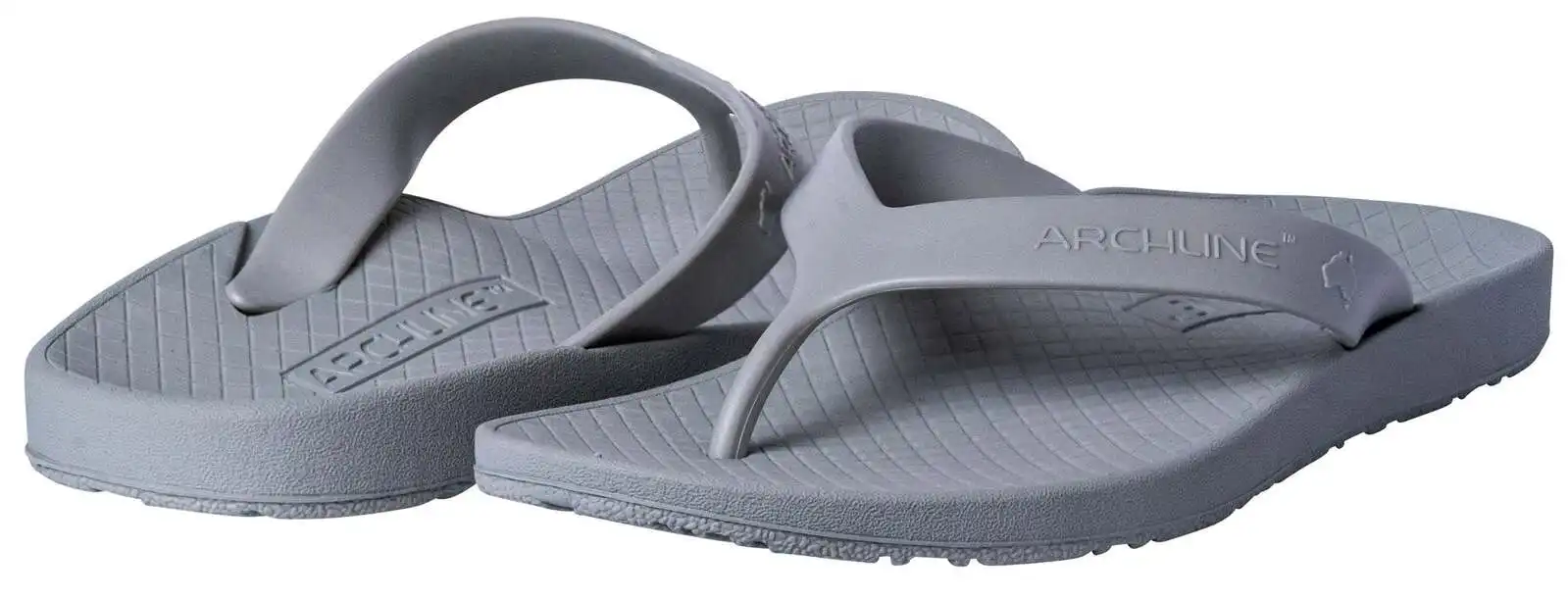 Archline Orthotic Flip Flops Thongs Arch Support Shoes Footwear - Grey