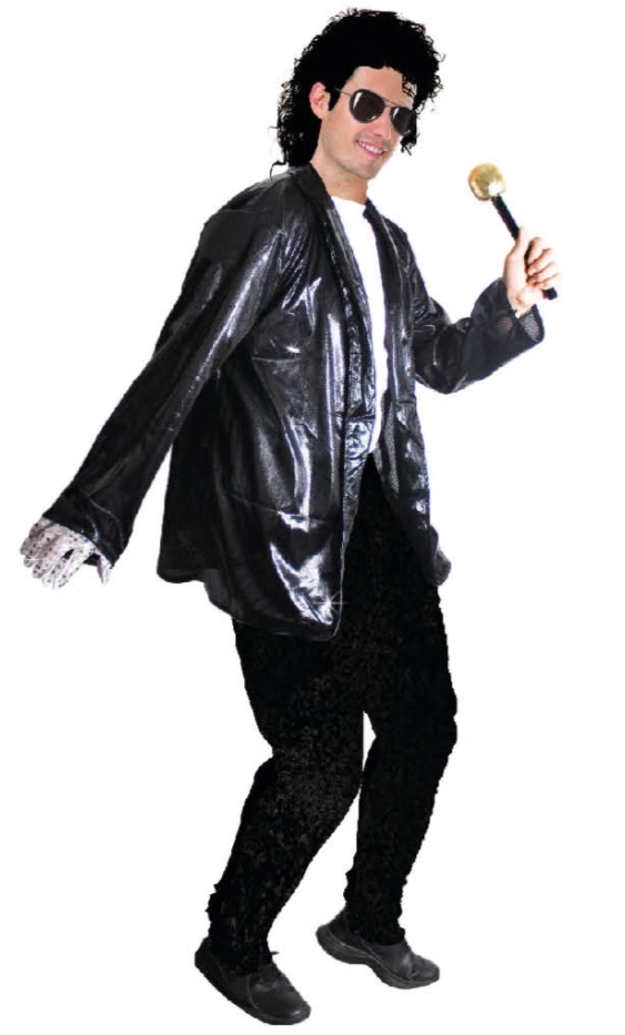 Adult Michael Jackson Mens Pop Star Costume Thriller Halloween - Black