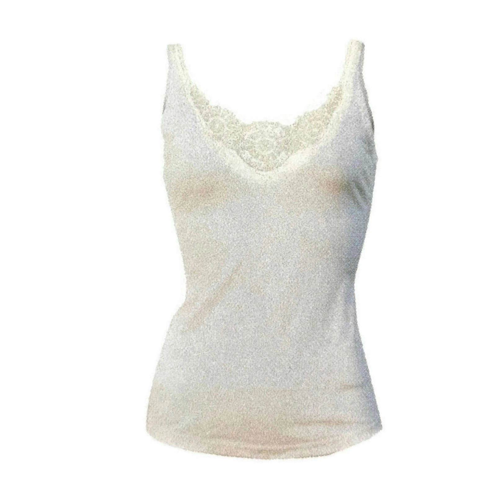 Merino Skins Ladies Dianthe Camisole Top Merino Wool Rich Thermals - Natural