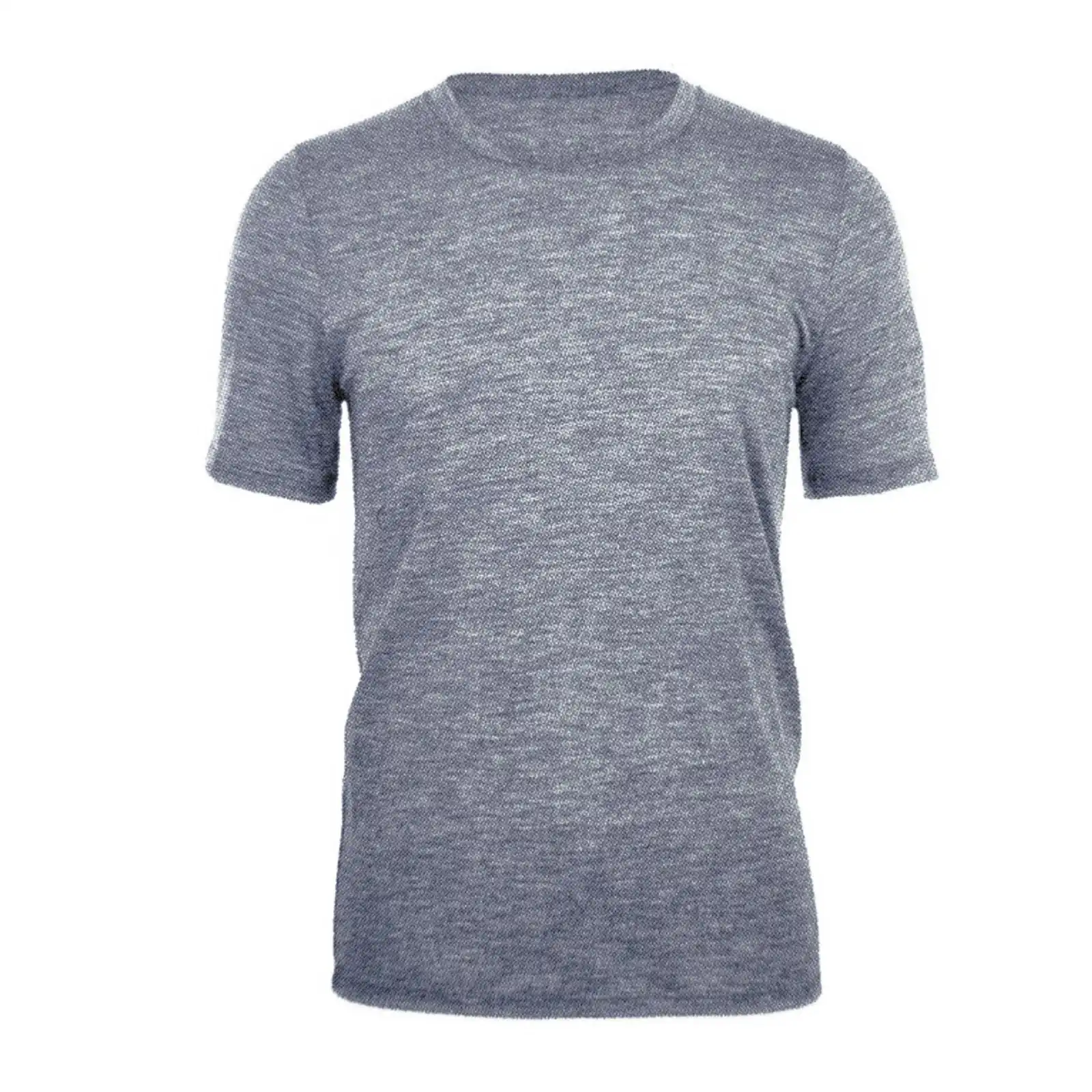 Merino Skins Mens Classic Crew Neck Tee Wool Thermal T-Shirt Short Sleeve - Soft Grey