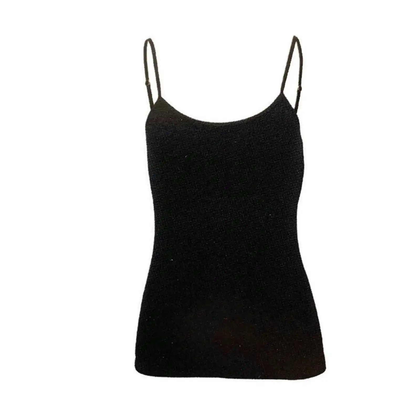 Merino Skins Ladies Camisole Merino Wool Thermal Underwear Top Warm Cami - Black