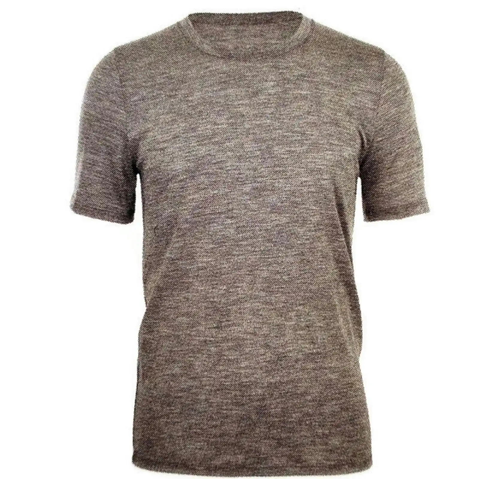 Merino Skins Mens Classic Crew Neck Tee Wool Thermal T-Shirt Short Sleeve - Ceramic