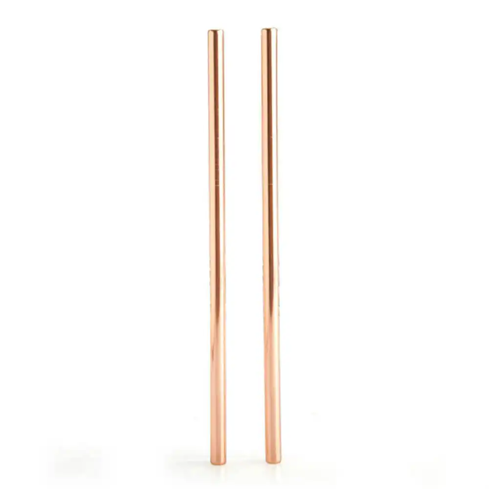 8mm Rose Gold Metallic Steel Straws (30 pcs)