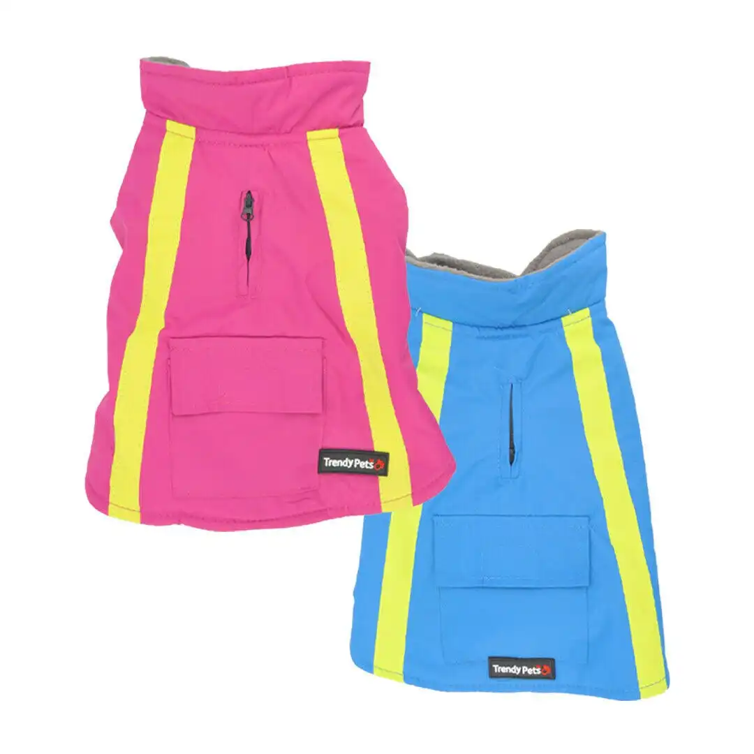 Trendy Pets 2pk High Vis Dog Jacket Comfortable and Safe Pet Jacket with Pocket 35cm