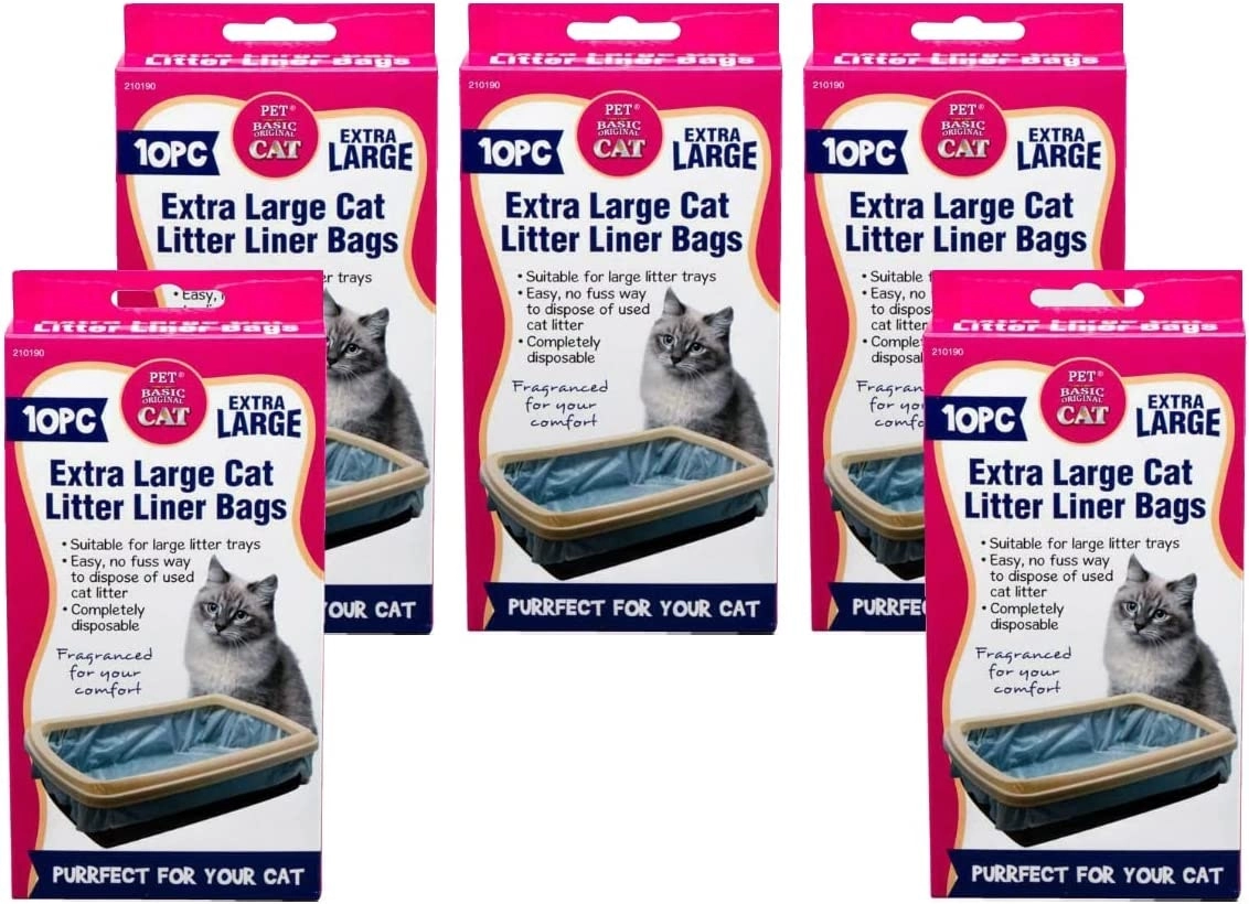 Pet Basic 50PCE Standard Litter Liner Bags Scratch/Tear Resistant Strong