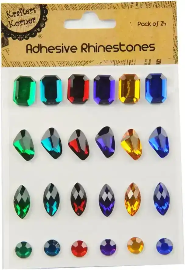 2Pk X 24Pce] Krafters Korner Adhesive Color Rhinestone - Assorted Colors  And Sizes, Harris Technology