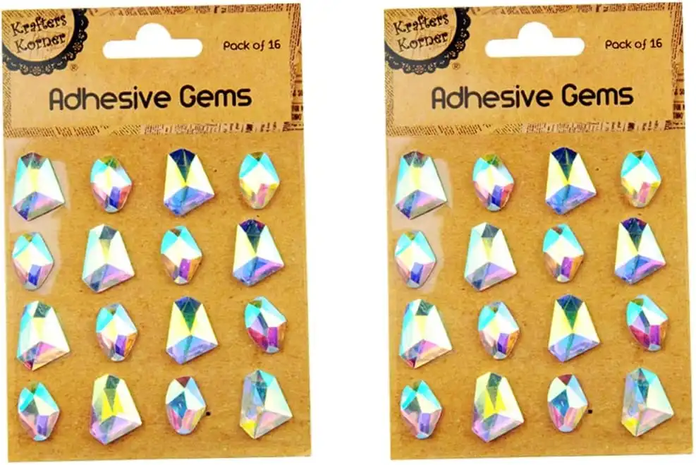 [2Pk X 16Pce] Krafters Korner Adhesive Gems (10.8X9.8Cm)