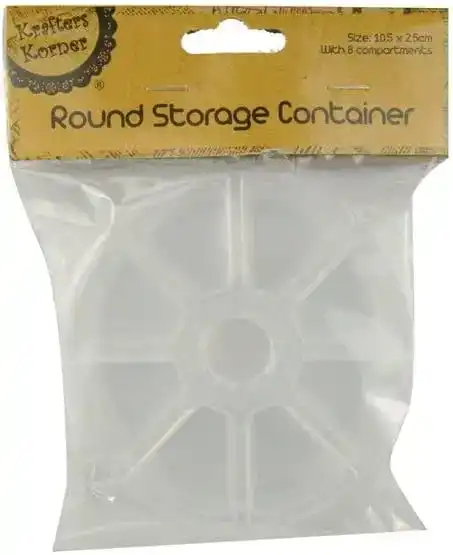 [2Pk] Krafters Korner Craft Round Storage Container With 8 Compartment - For All Artist Accessories (10.5X2.5Cm)