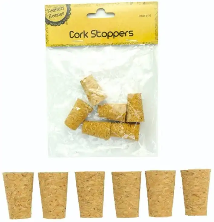 Krafters Korner 6Pcs Cork Stoppers 2X1.5X3CM for Bottle Crafts