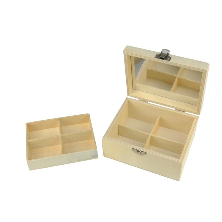 Krafters Korner Wooden Jewellery Box - Natural Color (15X12X7Cm)