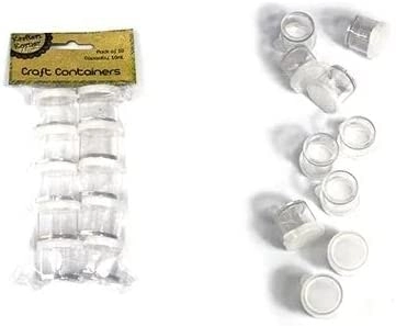 10Pcs Krafters Korner Craft Containers Transparent 2.5CM/10ML with Snap on Tight Lids