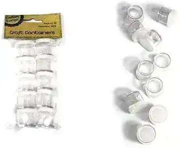 10Pcs Krafters Korner Craft Containers Transparent 2.5CM/10ML with Snap on Tight Lids