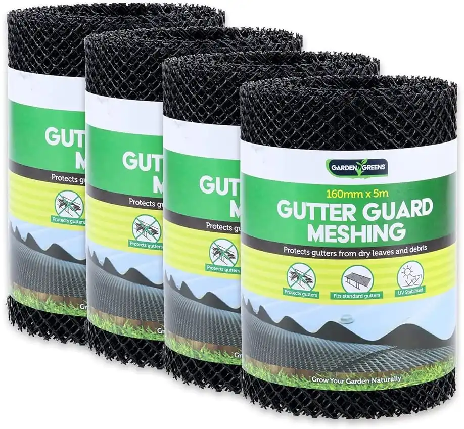 Garden Greens 4PK Gutter Guard Mesh Rust Resistant Adjustable Size 5m x 16cm