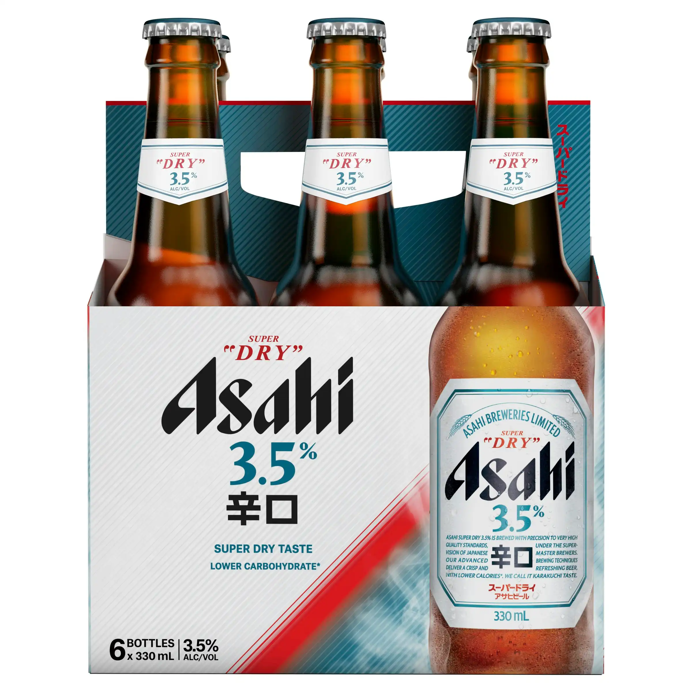 Asahi Super Dry 3.5% Beer Case 24 x 330mL Bottles
