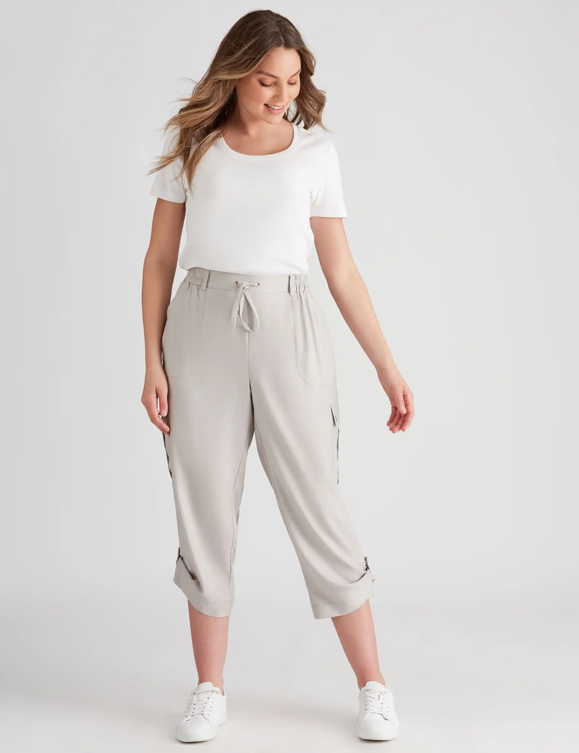 Rockmans Crop Viscose Pants