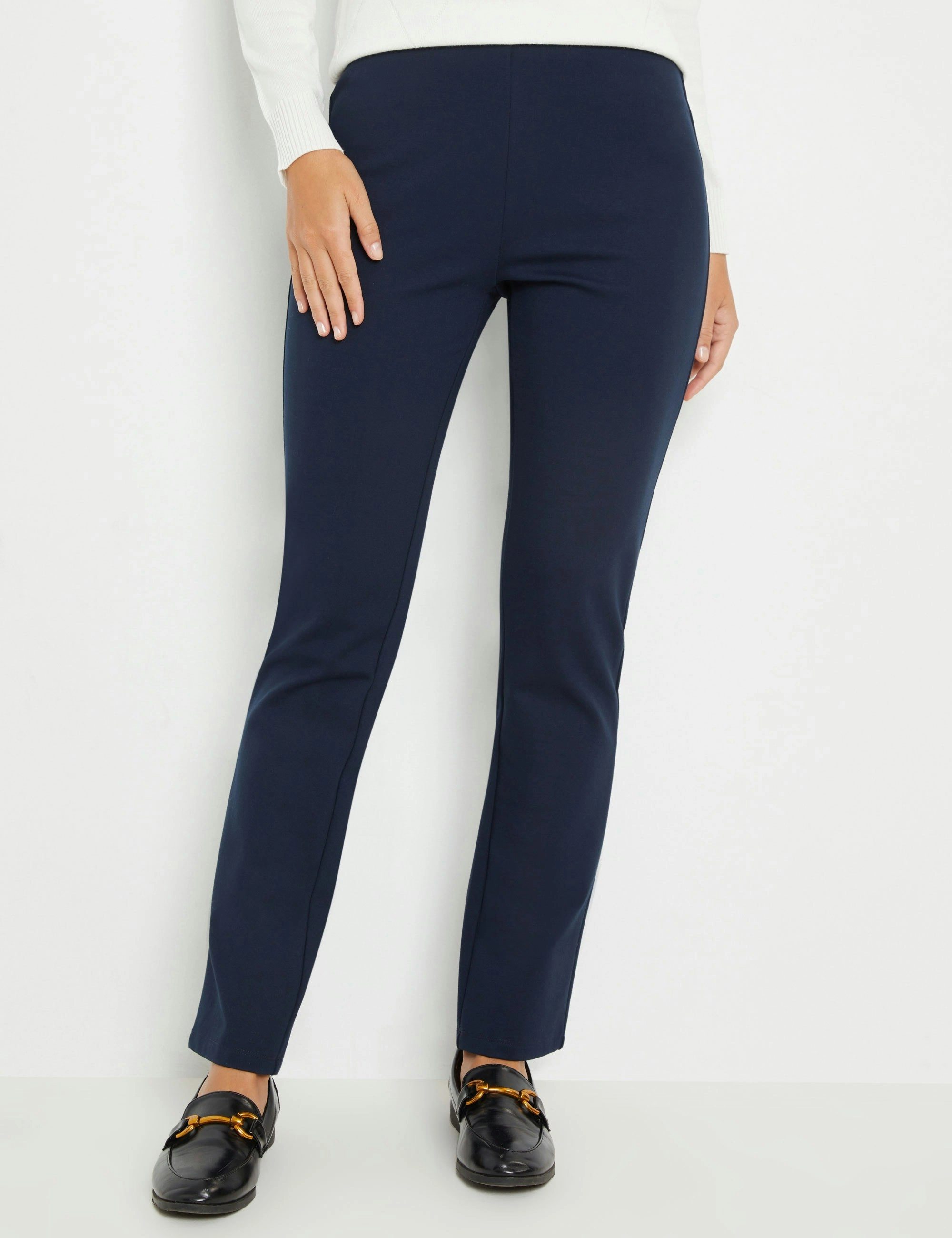 Noni B Ponte Pull On Pants (Navy Blazer)