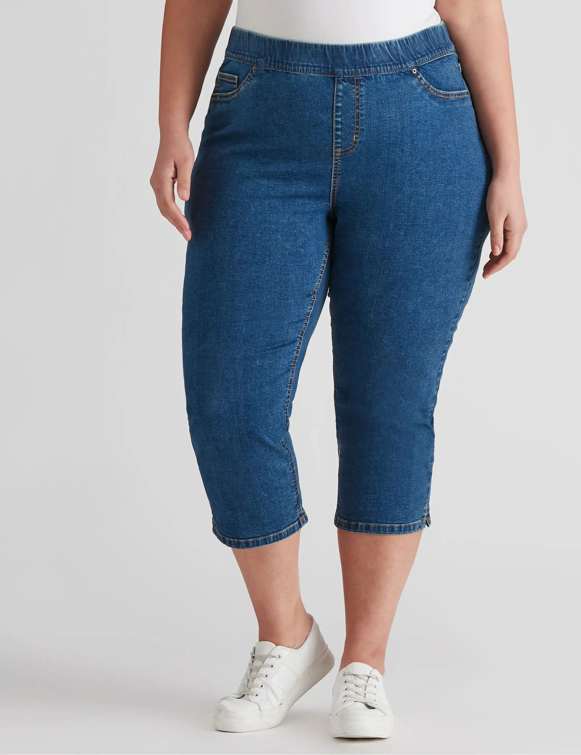Autograph Pull On Straight Leg Crop Jeans