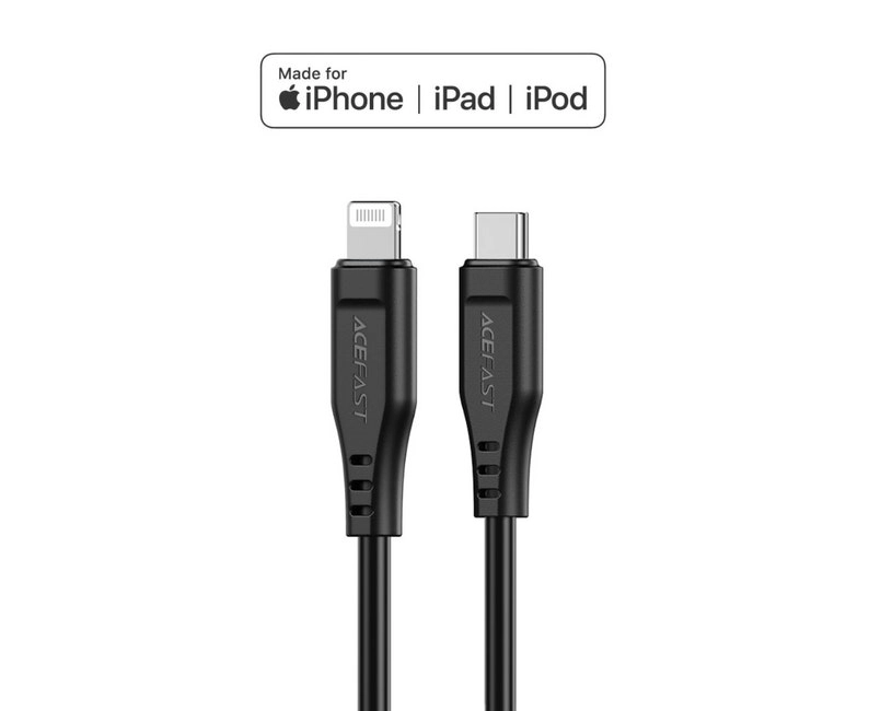 ACEFAST MFi Black Charging Data Cable C3-01 USB-C to Lightning