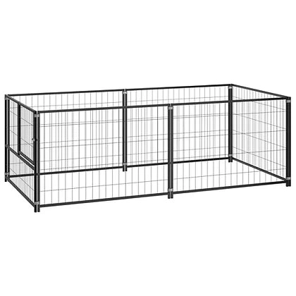 Dog Pen Cage Kennel Black 200x100x70 cm Steel