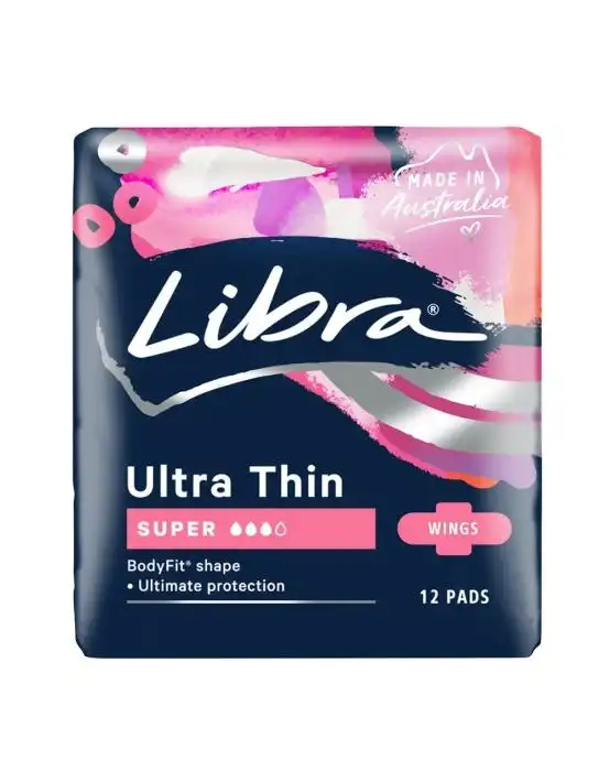 Libra Ultra Thin Pads Super No Wings 12 Pack