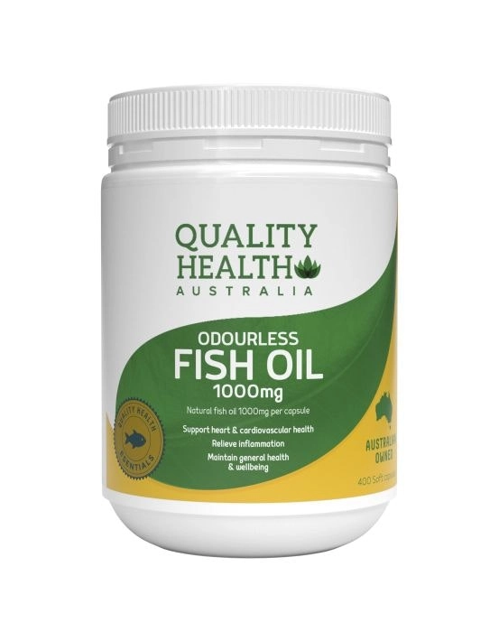 Quality Health Odourless Fish Oil 1000mg 400 Capsules